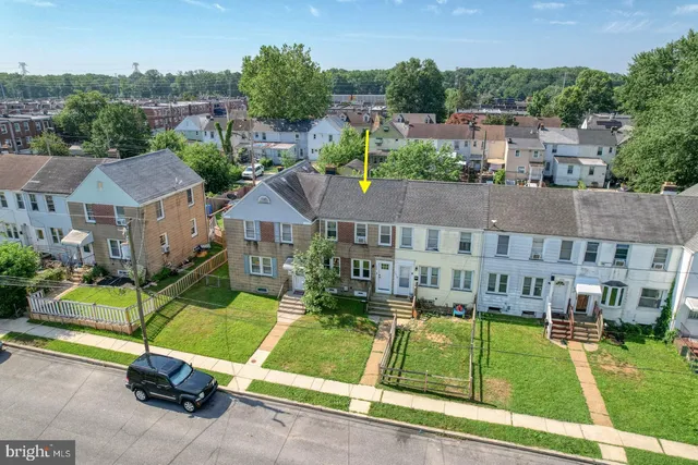 an aerial view of a house