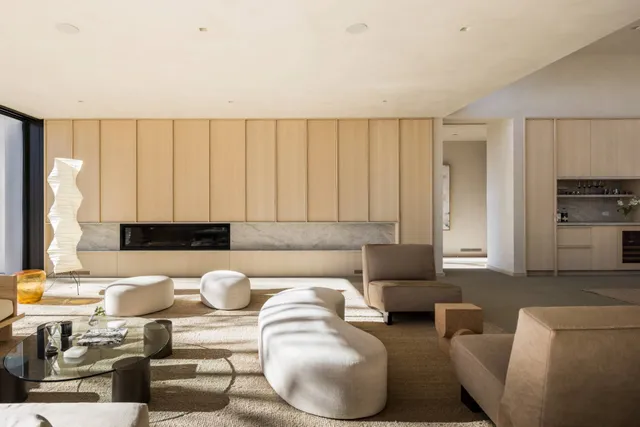 a living room with furniture and a couch