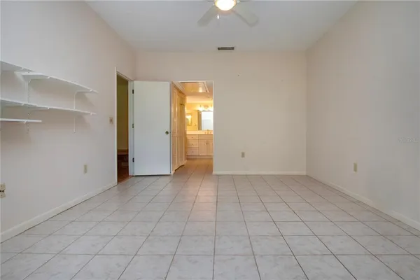 an empty room with a natural light