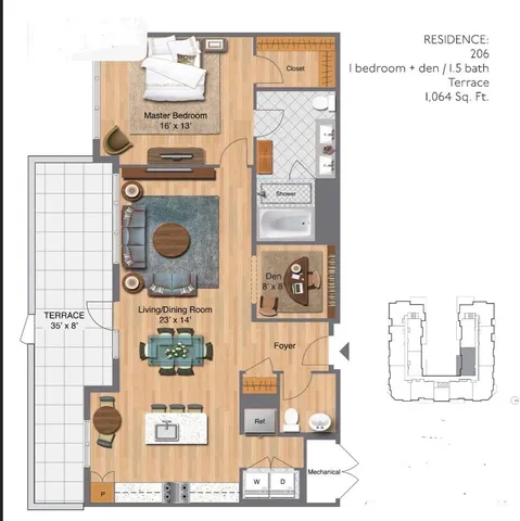 $918,000 | 250 Henley Place, Unit 206, Weehawken, NJ 07086