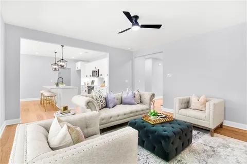 a living room with furniture