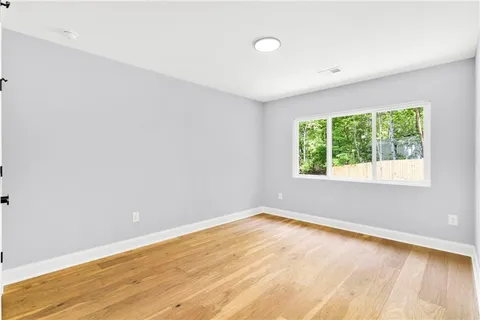 an empty room with a window