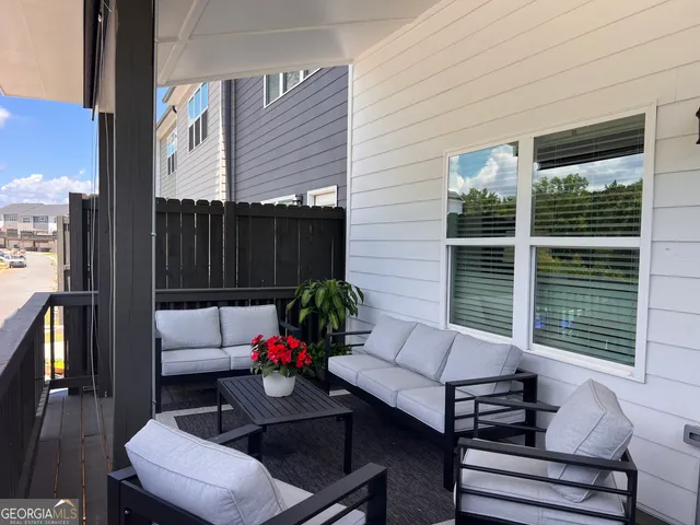 a outdoor living space with patio furniture