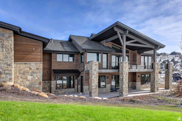 1282 Chimney Rock Road, Unit 344 Heber City, UT 84032 - Photo 48 of 55 Contemporary exterior featuring stone and wood siding