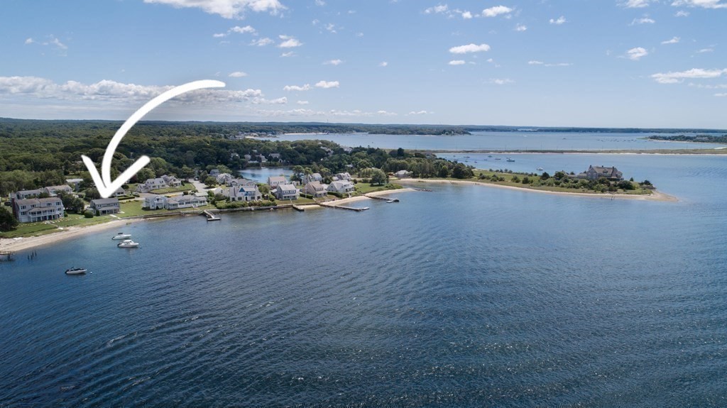 a view of an ocean & building