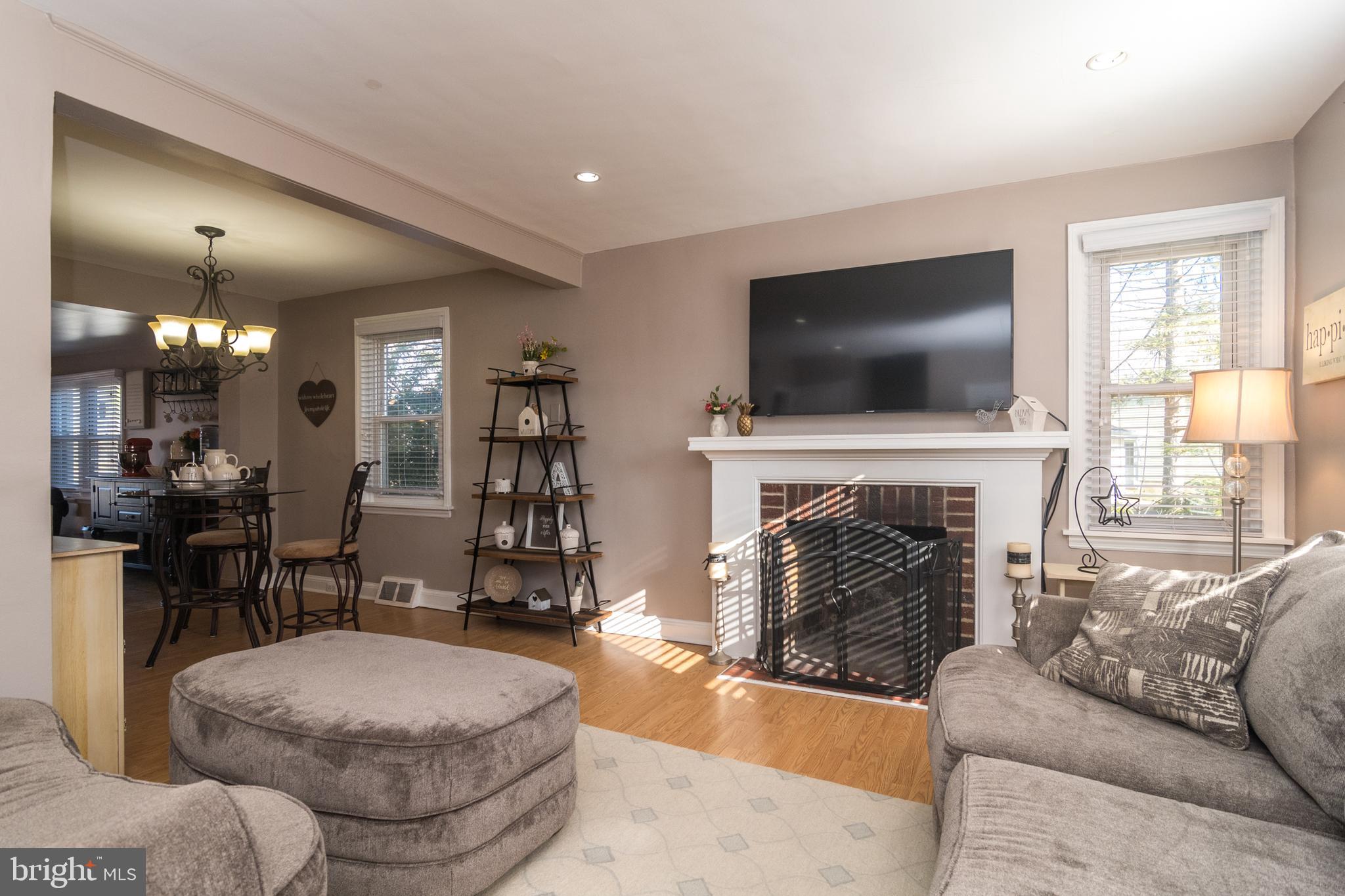 2393 Upper Barness Road Warrington, PA 18976 - Photo 5 of 45 Living room with hardwood floors and fireplace