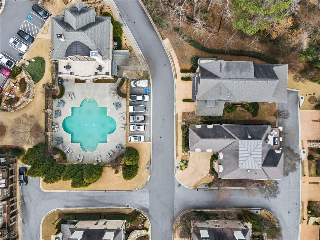 3751 Paces Lookout Circle Southeast Atlanta, GA 30339 - Photo 37 of 39 an aerial view of a house with a swimming pool