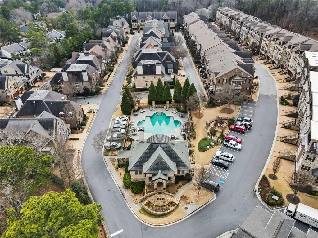 3751 Paces Lookout Circle Southeast Atlanta, GA 30339 - Photo 38 of 39 an aerial view of residential house with outdoor space and parking