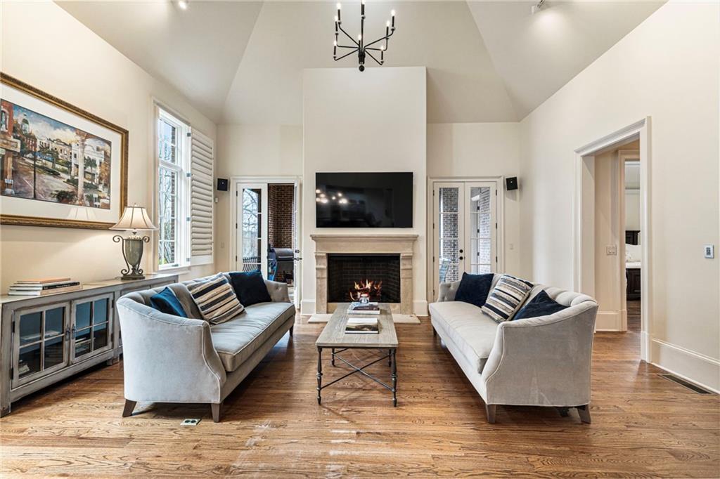 3751 Paces Lookout Circle Southeast Atlanta, GA 30339 - Photo 10 of 39 a living room with furniture and a fireplace