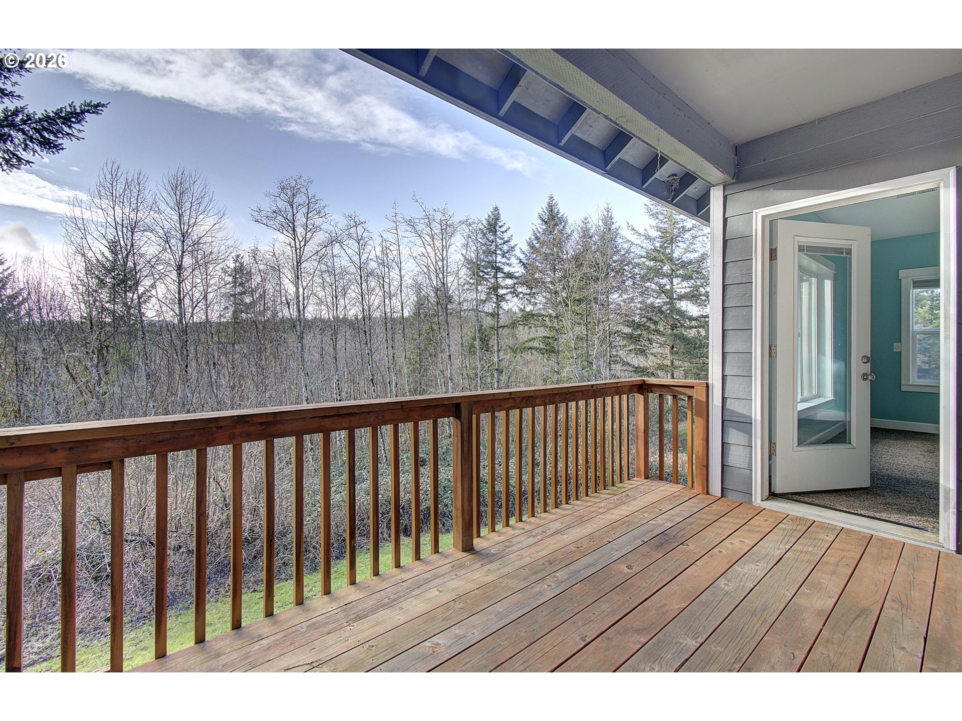 66743 Doetsch Road Deer Island, OR 97054 - Photo 15 of 43 a view of balcony with wooden floor