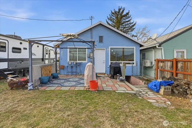 a view of a house with patio