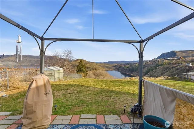 a view of a lake from a balcony