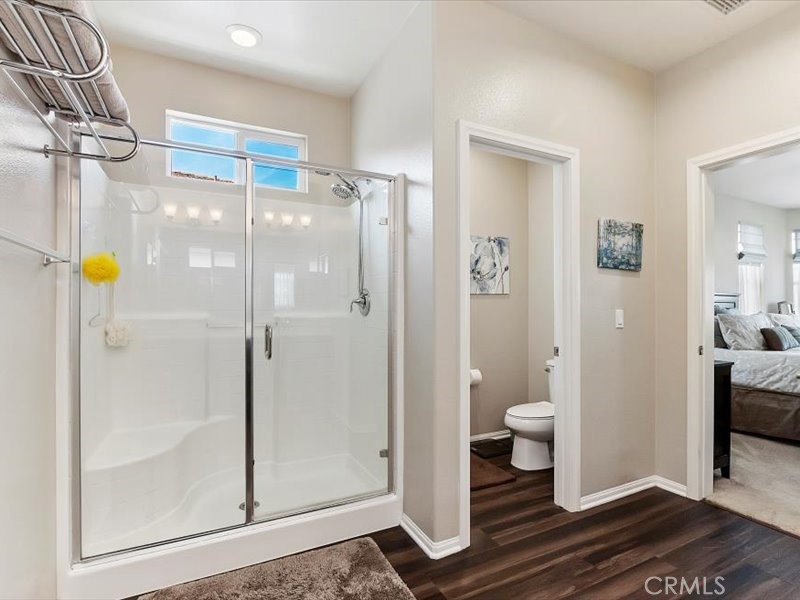 1580 Williamson Park Beaumont, CA 92223 - Photo 27 of 48 a bathroom with a shower and toilet