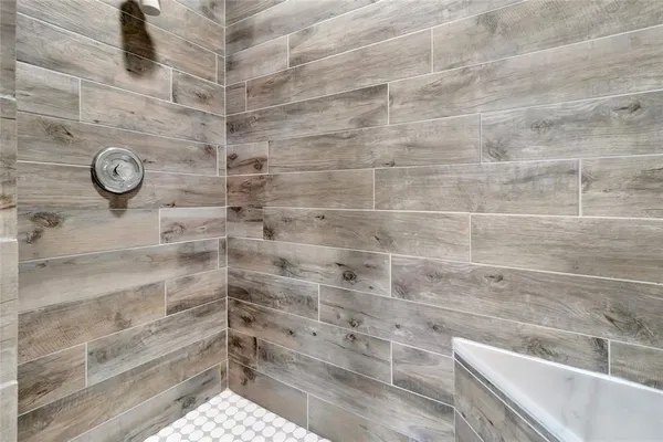 a bathroom with a shower