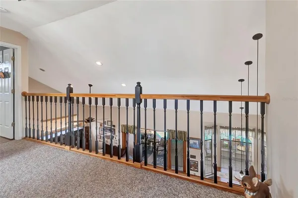 a view of a black and white gate