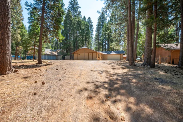 a view of backyard with green space