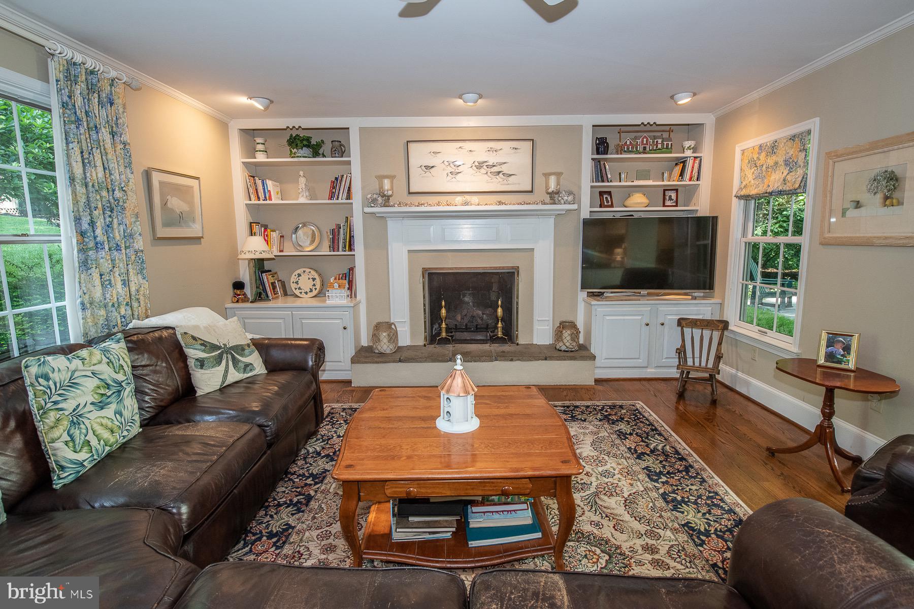 707 Woodcrest Circle Wayne, PA 19087 - Photo 12 of 34 Family Room with Fireplace and Built-ins
