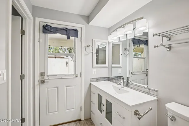 a living room with furniture