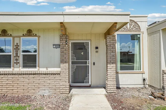 a view of a entryway door front of house