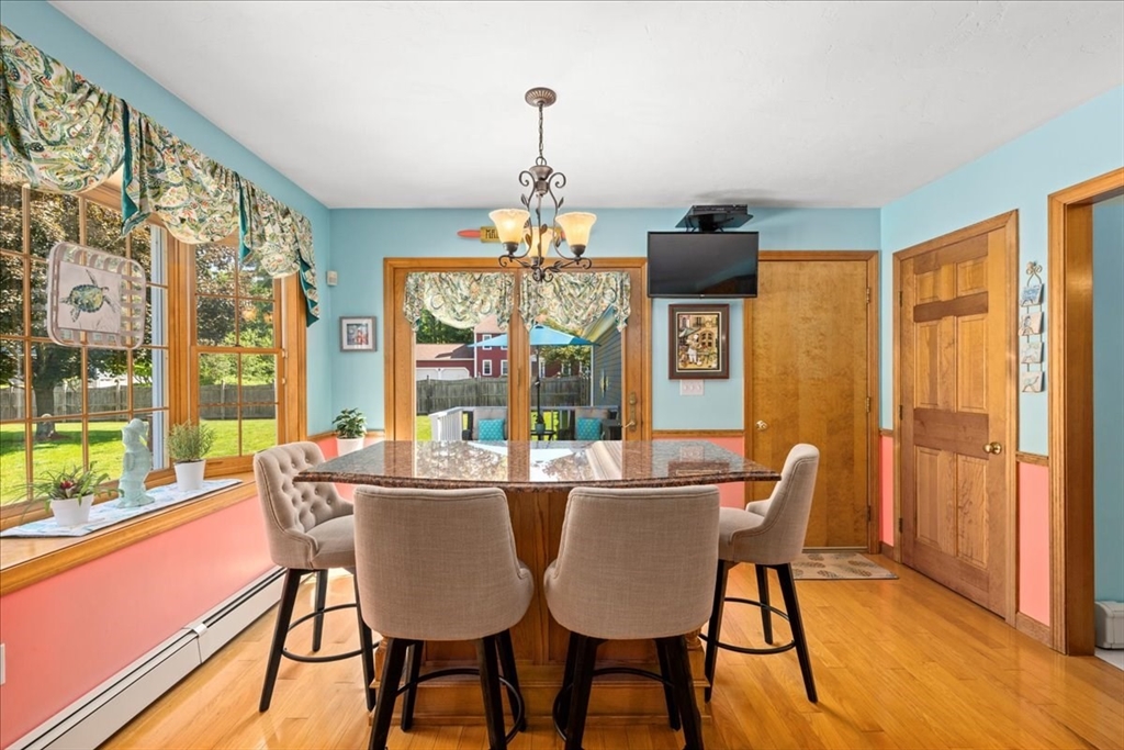 27 Crestview Drive Uxbridge, MA 01569 - Photo 5 of 39 a dining room with furniture a chandelier and wooden floor