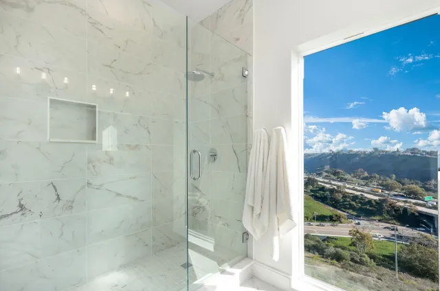 a bathroom with a shower