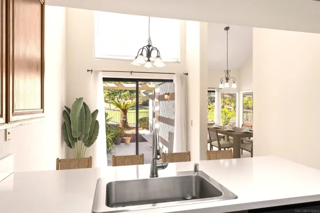 a view of living room with a large window