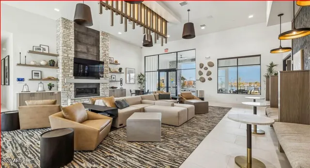 a view of a swimming pool with a patio