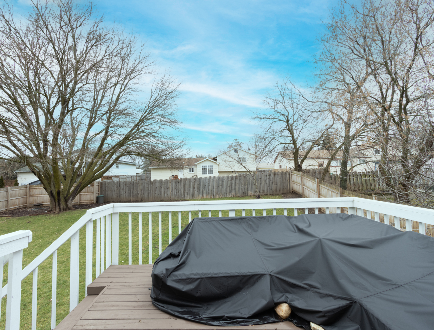 202 Augusta Drive McHenry, IL 60050 - Photo 16 of 18 a view of a balcony with wooden floor and fence