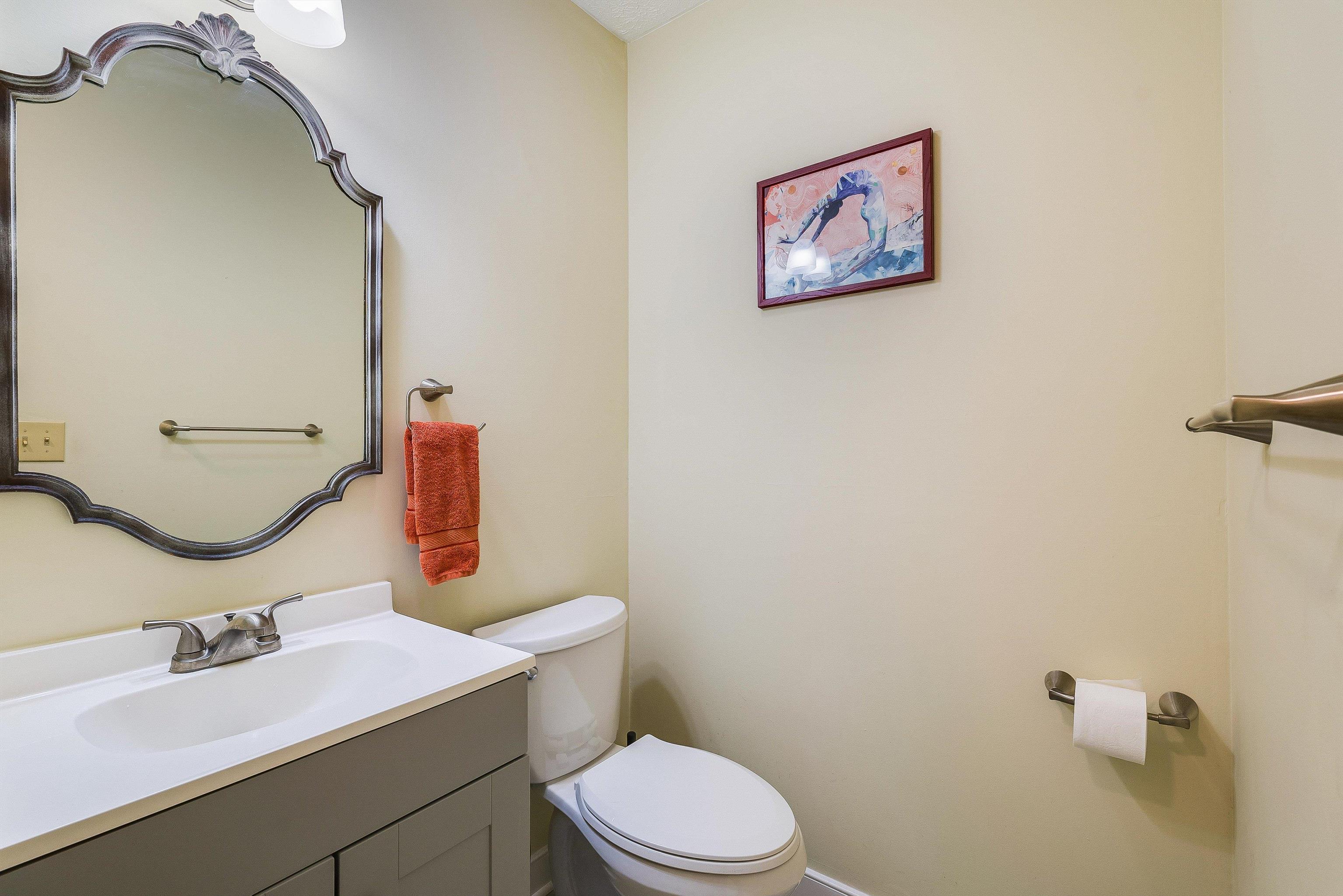 100 Olive Street Staunton, VA 24401 - Photo 24 of 48 a bathroom with a toilet sink vanity and mirror