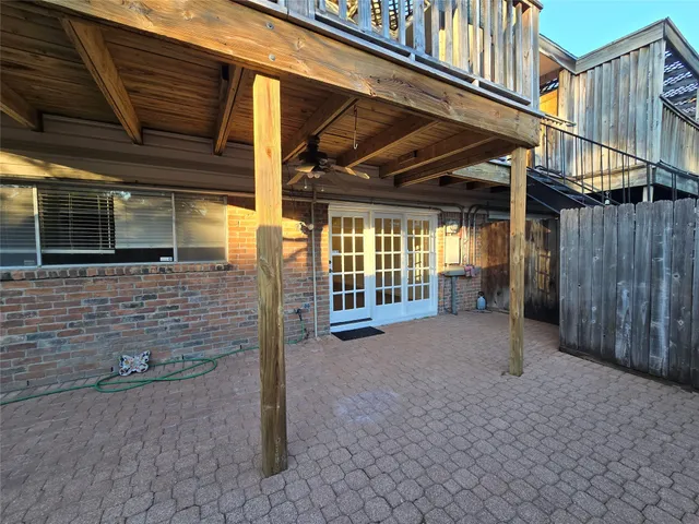 a view of outdoor space with deck and green space