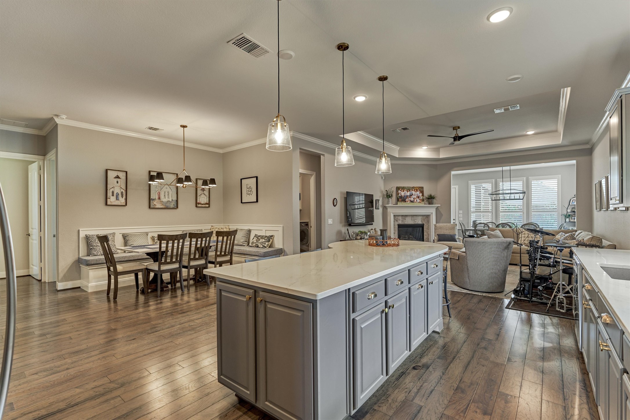108 Wild Wick Way Spring, TX 77382 - Photo 17 of 44 This View Really Captures The Open, Extensive Feel Of The Living Space Which Is Complimented By Tall Ceilings.