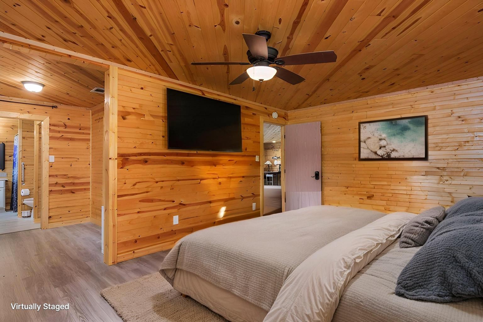 134 Magnolia Point Drive Houston, TX 77336 - Photo 15 of 31 a bedroom with a bed and a flat screen tv