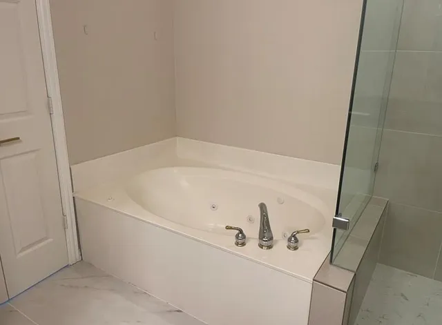 a close up of a bathtub