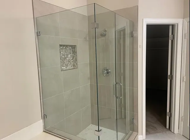 a bathroom with a shower