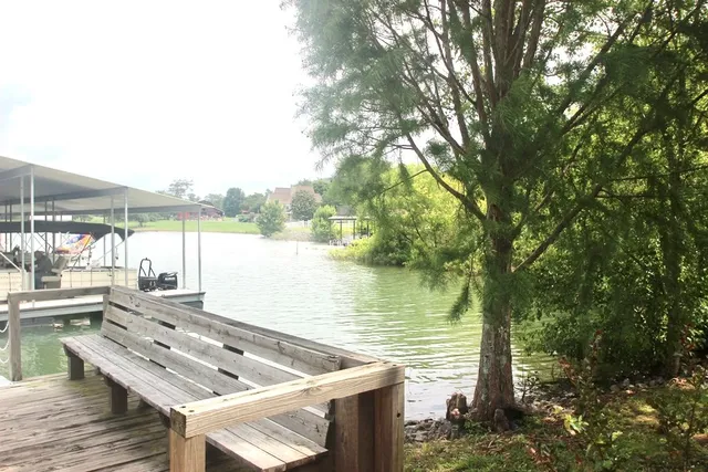 a view of lake with mountain