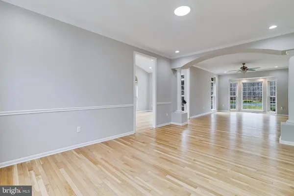 an empty room with windows