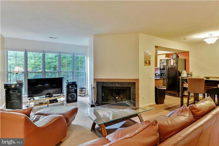 12009 Golf Ridge Court, Unit 202 Fairfax, VA 22033 - Photo 4 of 30 a living room with furniture a flat screen tv and a fireplace