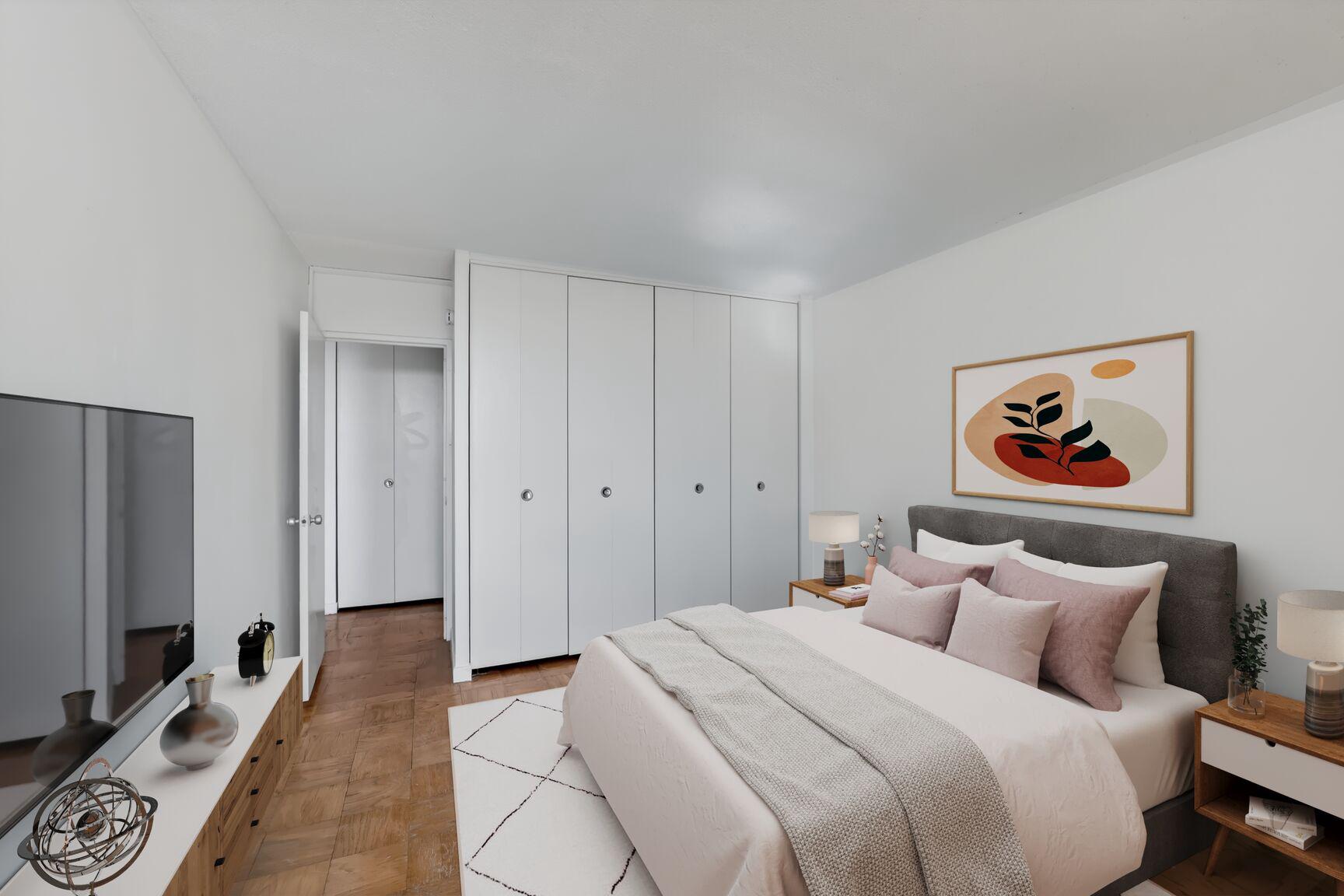 240 M Street Southwest, Unit E406 Washington, DC 20024 - Photo 15 of 36 BR oasis w/a wall of closets (virtually staged)