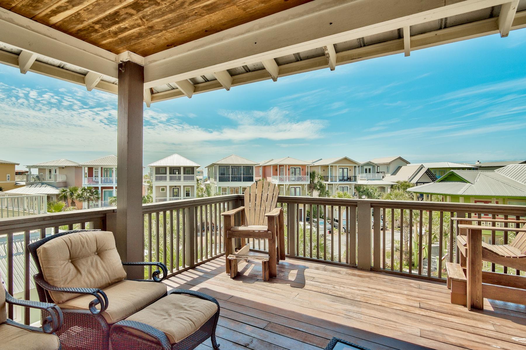 33 West Seacrest Beach Blvd Inlet Beach Inlet Beach, FL 32461 - Photo 34 of 53 a view of a balcony with chair and wooden floor