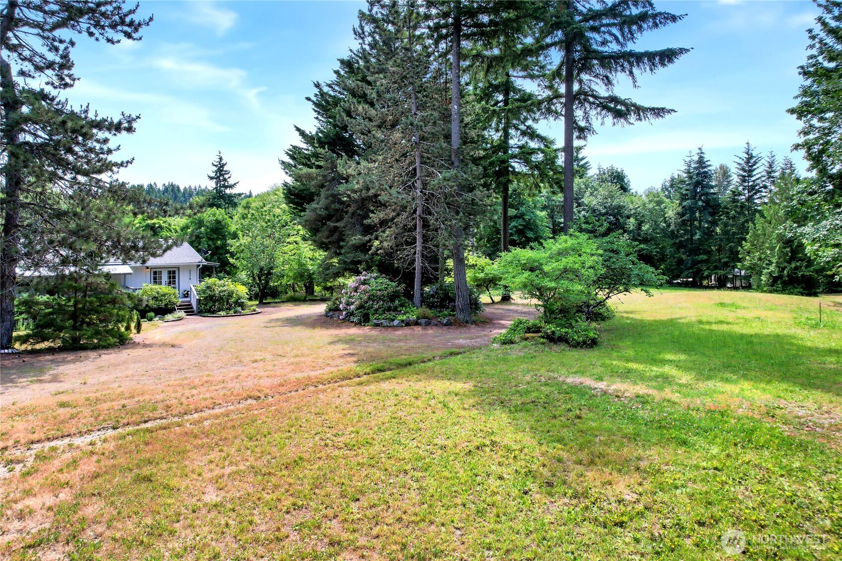 2670 Southeast Bielmeier Road Port Orchard, WA 98367 - Photo 2 of 39 a view of a backyard with plants and large trees
