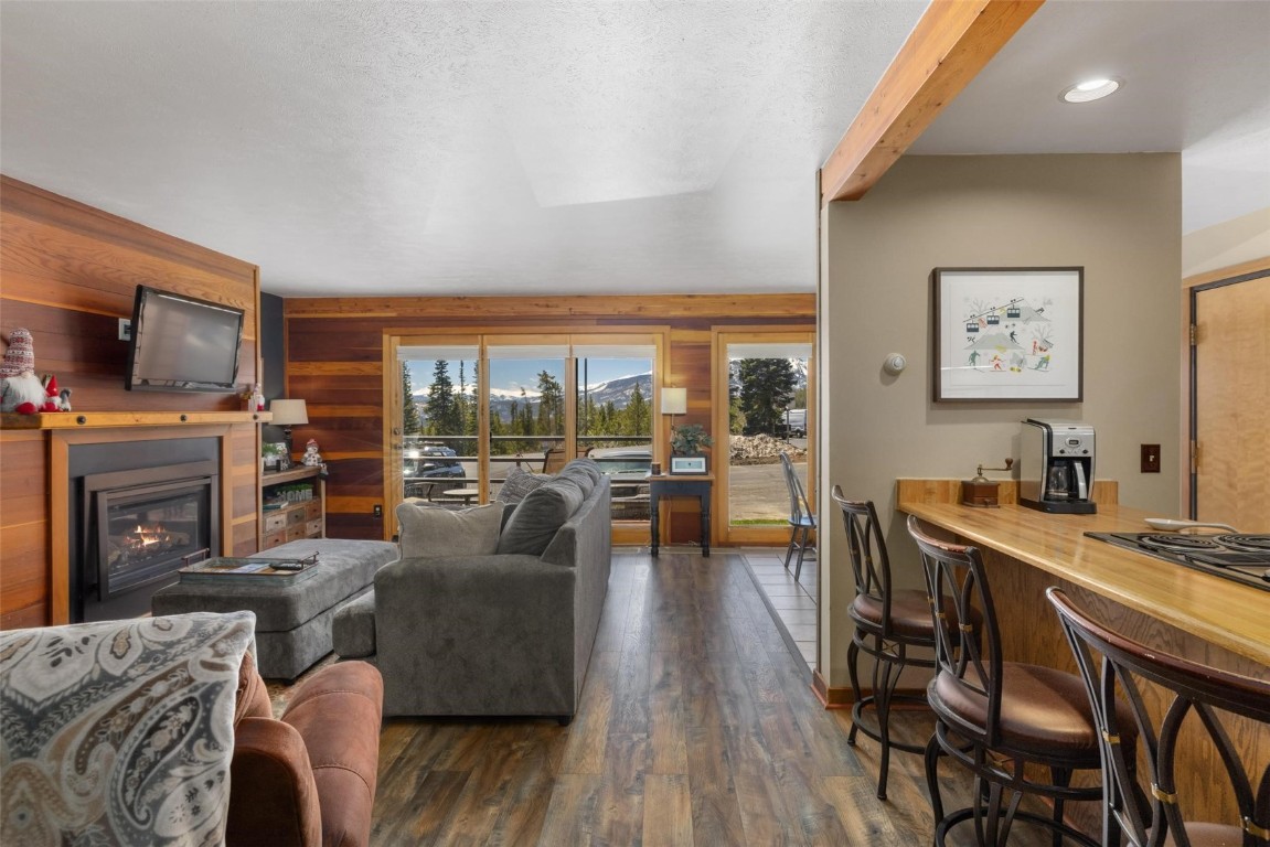 91200 Ryan Gulch Road, Unit 91204 Wildernest, CO 80498 - Photo 12 of 21 a living room with fireplace furniture and a flat screen tv
