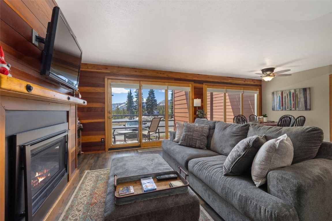 91200 Ryan Gulch Road, Unit 91204 Wildernest, CO 80498 - Photo 2 of 21 a living room with furniture and a fireplace