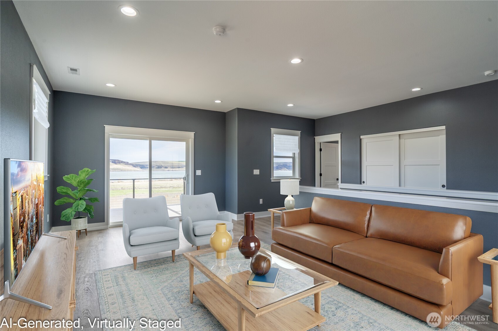 201 Bridgeview Drive Vantage, WA 98950 - Photo 11 of 40 a living room with furniture and a large window