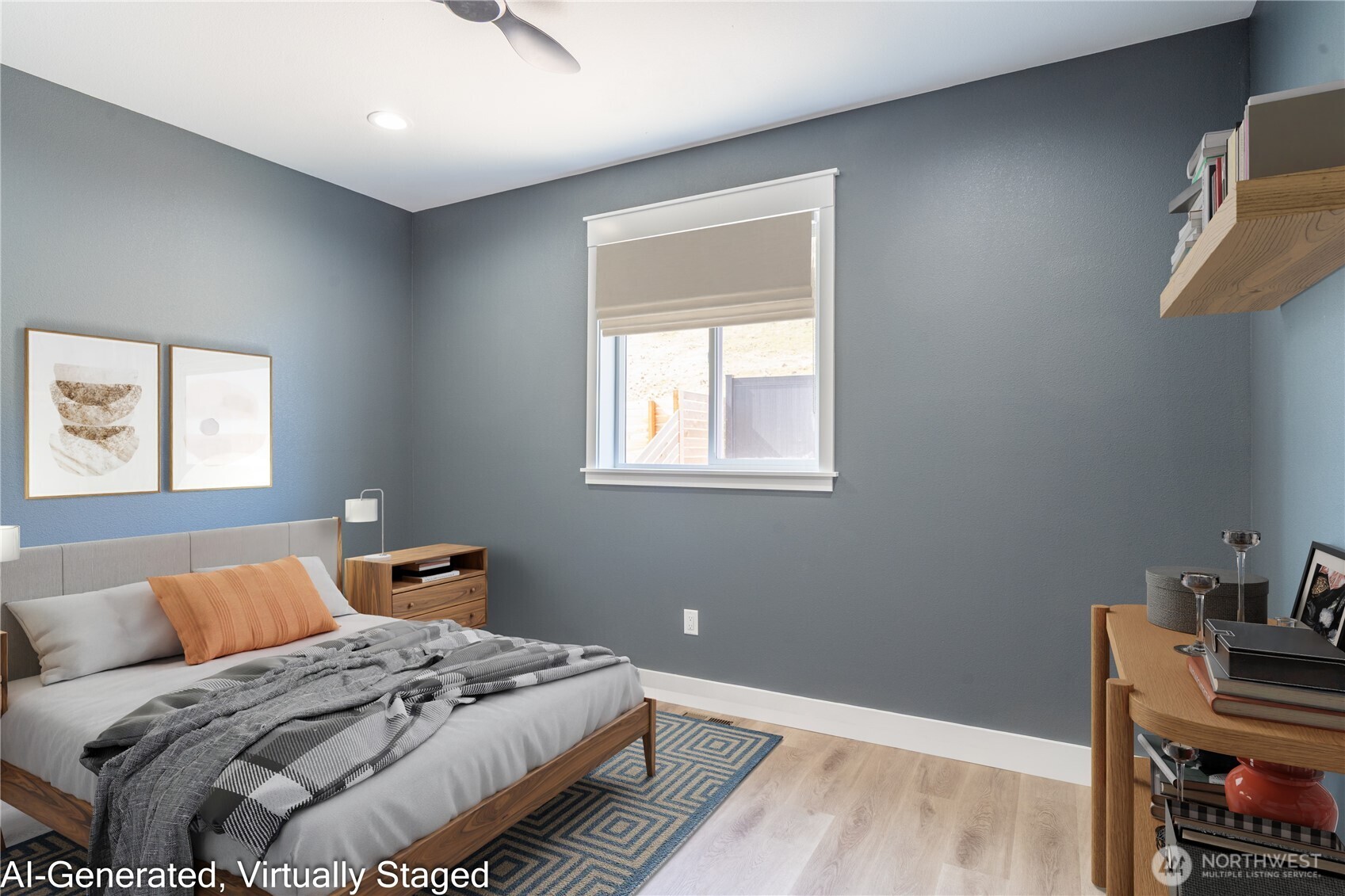 201 Bridgeview Drive Vantage, WA 98950 - Photo 19 of 40 a bedroom with a bed and wooden floor