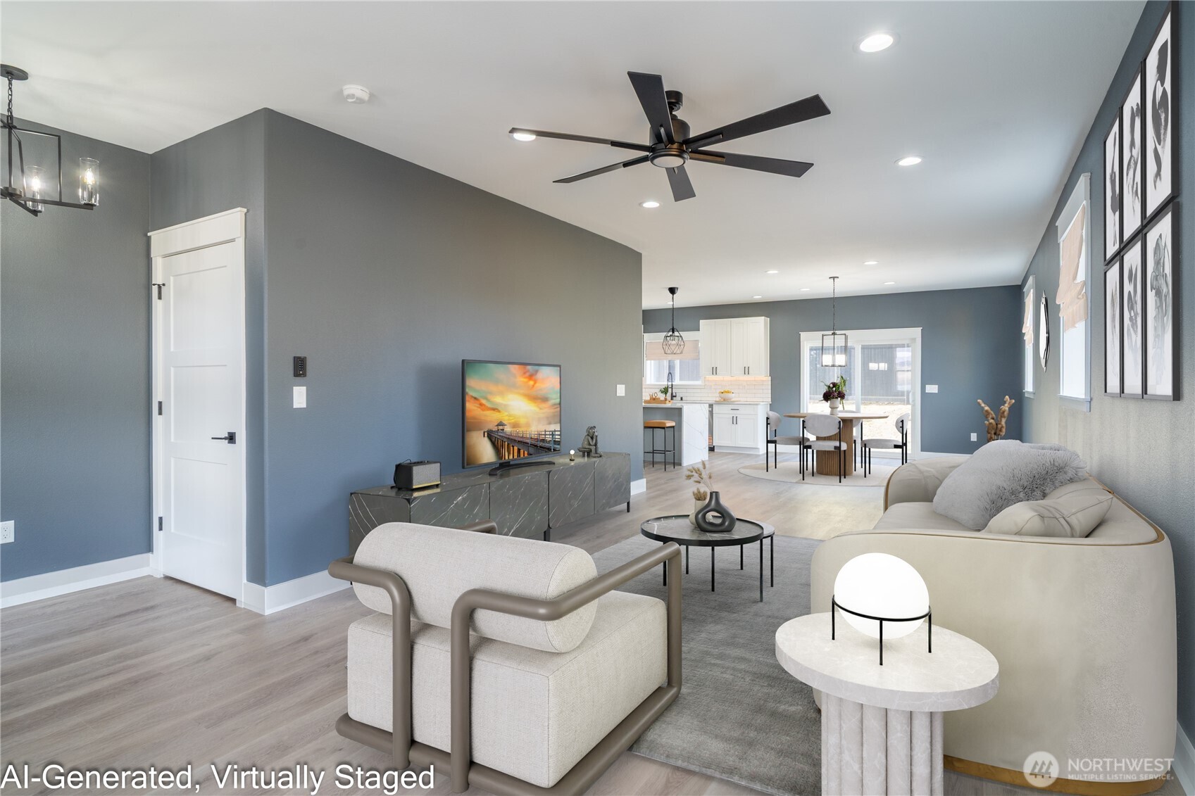 201 Bridgeview Drive Vantage, WA 98950 - Photo 2 of 40 a living room with furniture a window and a flat screen tv