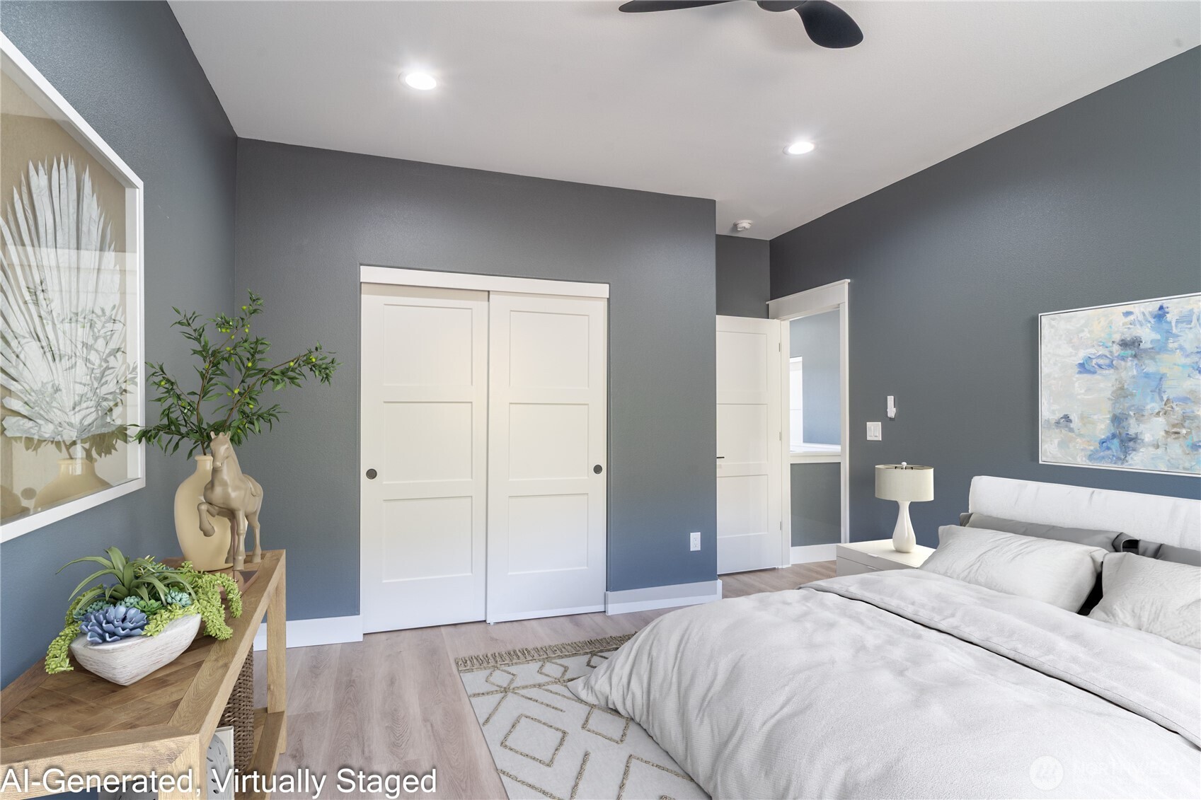 201 Bridgeview Drive Vantage, WA 98950 - Photo 25 of 40 a bedroom with a bed and a potted plant