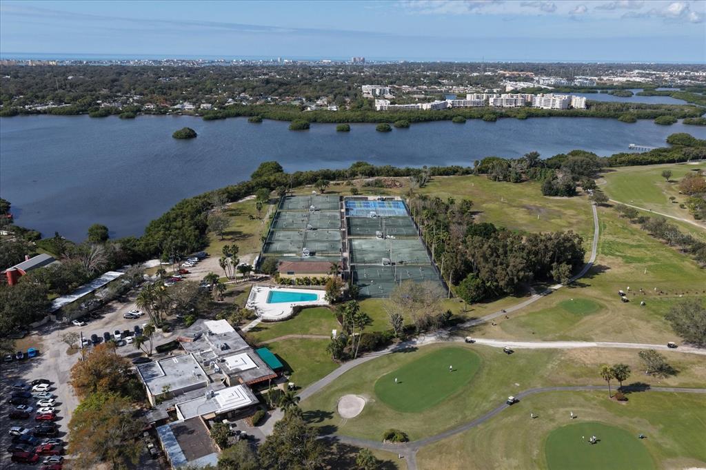 7133 Augusta Boulevard Seminole, FL 33777 - Photo 38 of 54 an aerial view of residential houses with outdoor space and river