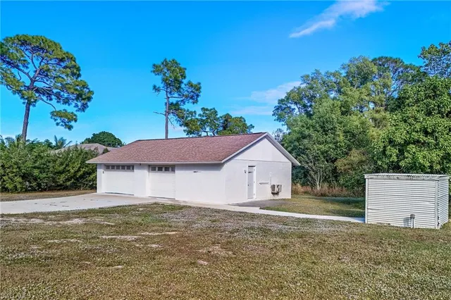 a house view with a garden space