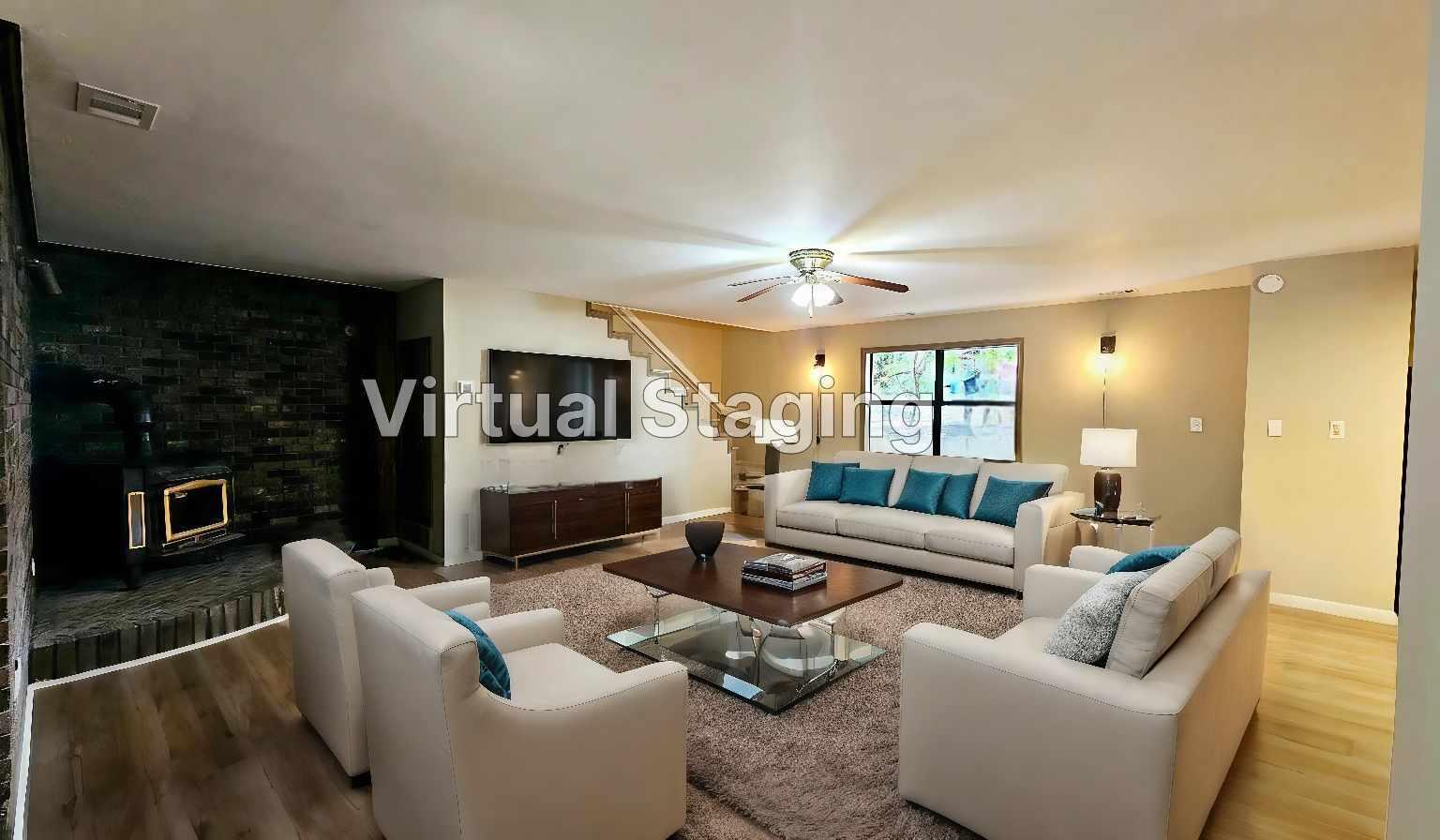 255 Brackin Street, Unit A&B Crestview, FL 32539 - Photo 32 of 70 a living room with fireplace furniture and a flat screen tv