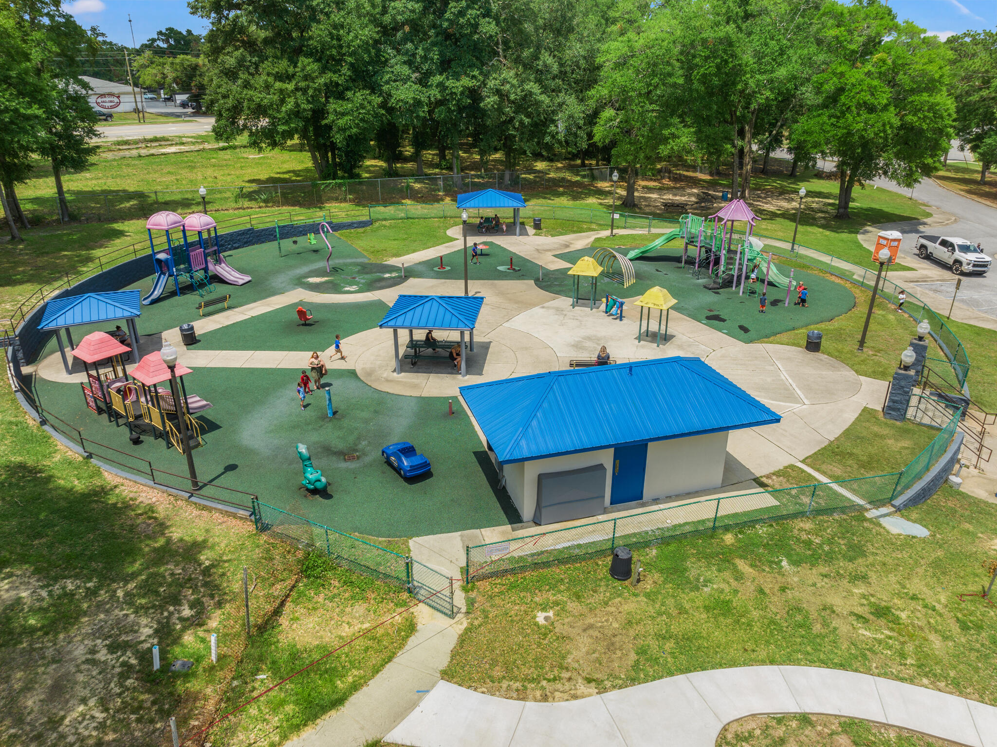 255 Brackin Street, Unit A&B Crestview, FL 32539 - Photo 61 of 70 an aerial view of a house with swimming pool garden and patio